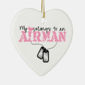 私のハートはパイロットに属します セラミックオーナメント (右)