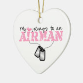 私のハートはパイロットに属します セラミックオーナメント (左)