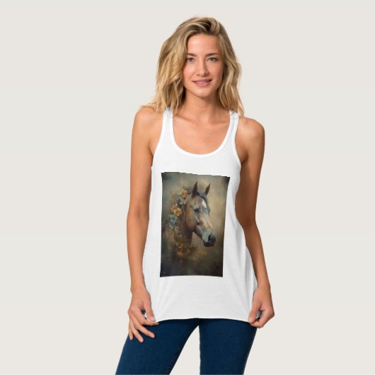 私のハートはパーソナライズされた馬好き写真 タンクトップ (正面フル)