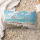 "私のハートはビーチで"枕のビーチシーン ランバークッション (ブランケット)