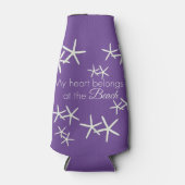私のハートはビーチに属する – ヒトデ紫 ボトルクーラー (正面)