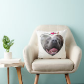 私のハートはピットブル犬の写真カスタムに属する クッション (椅子)