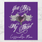 私のハートはピンクパーソナライズされた ワインラベル (シングルラベル)