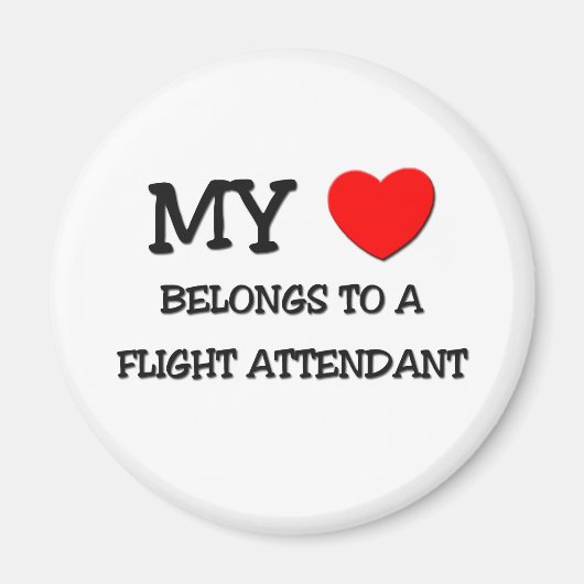 私のハートはフライト付き添い人だ マグネット (正面)