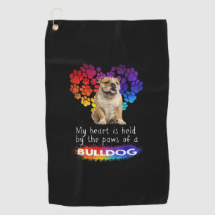 私のハートはブルドッグの手に握られている ゴルフタオル