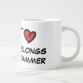 私のハートはプログラマーのジャイアント・コーヒー・マグのものだ ジャンボコーヒーマグカップ (右)