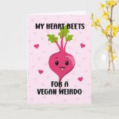 私のハートはベジタリアンの変わり者と一緒に踊る、バレンタインカード カード (黄色い花)