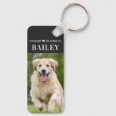 私のハートはペットの写真犬の恋人だ キーホルダー (裏面)