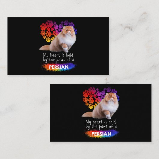 私のハートはペルシャ猫の足で握っている 名刺 (正面/裏面)