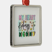 私のハートはママのものだ メタルオーナメント (右)