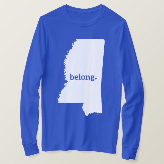 私のハートはミシシッピ州に属している Tシャツ (デザイン正面)