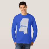 私のハートはミシシッピ州に属している Tシャツ (正面フル)