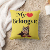 私のハートはヨークシャテリアの枕に属します クッション (ブランケット)