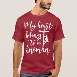 私のハートはラインマンの恋人のラインマンだ Tシャツ
