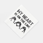 私のハートはライン上にある – Football Lineman I スタンダードランチョンナプキン (角)