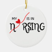 私のハートは介護セラミックサークルオーナメント セラミックオーナメント (正面)