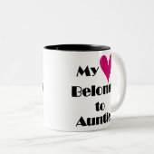 私のハートは伯母さんに属します ツートーンマグカップ (正面右)