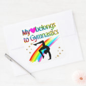 私のハートは体操のステッカーだ スクエアシール (封筒)