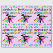 私のハートは体操のデザインかわいらしだ ラッピングペーパー (フラット)