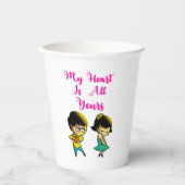 私のハートは全てあなたのおもてなしのバレンタインガールフレンド 紙コップ (正面)