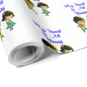 私のハートは全てあなたのベスティーカップル愛バレンタイン ラッピングペーパー (ロールコーナー)