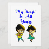 私のハートは全てあなたのベスティーカップル愛バレンタイン 案内状 (正面/裏面)