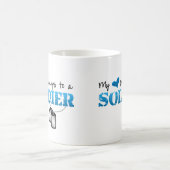 私のハートは兵士に属します コーヒーマグカップ (中央)