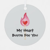 私のハートは君のために燃える メタルオーナメント (正面)