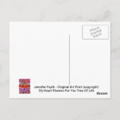 私のハートは命の木のために花 ポストカード (裏面)