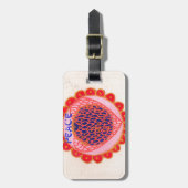 「私のハートは平和のために家に帰る」アートプリント ラゲッジタグ (正面縦)