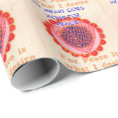 「私のハートは平和のために家に帰る」アートプリント ラッピングペーパー (ロールコーナー)
