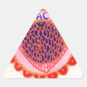 「私のハートは平和のために家に帰る」アートプリント 三角形シール (正面)