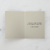 私のハートは悔やみや弔慰を沈める カード (内部)