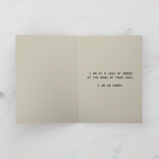 私のハートは悔やみや弔慰を沈める カード (内部)