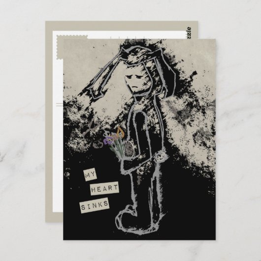 私のハートは悔やみや弔慰を沈める ポストカード (正面/裏面)