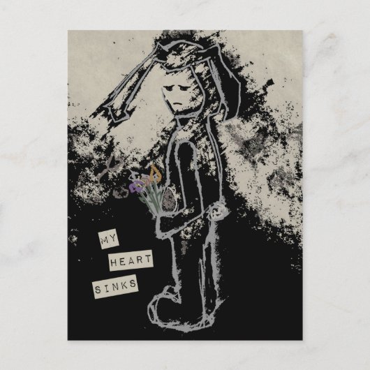私のハートは悔やみや弔慰を沈める ポストカード (正面)