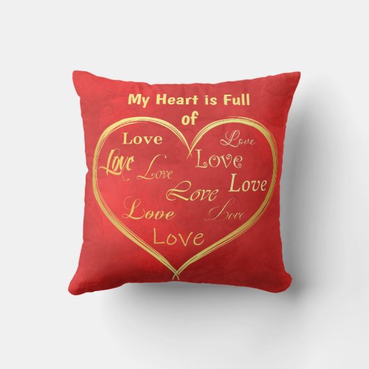 私のハートは愛で一杯だ クッション (裏面)