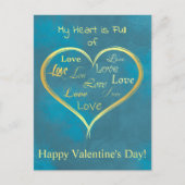 私のハートは愛で一杯，バレンタイン ポストカード (正面)