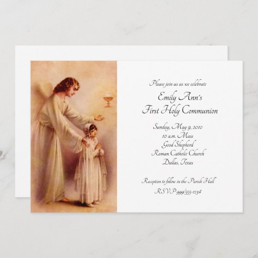 私のハートは最初の交信を受け取る 招待状 (正面/裏面)