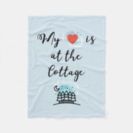 私のハートは木々の色とコテージにある フリースブランケット