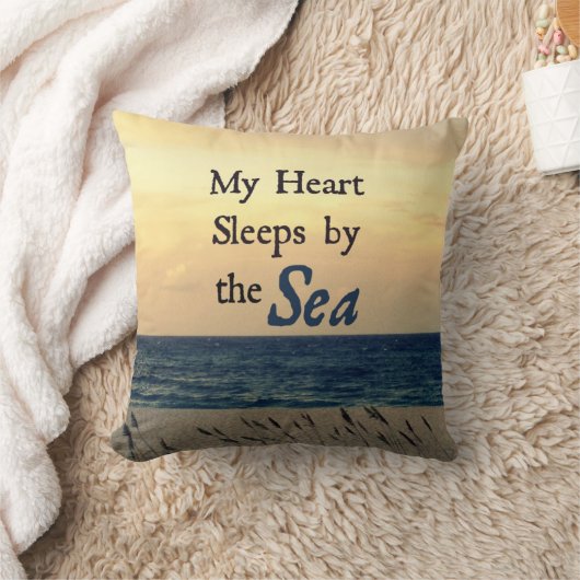 私のハートは海の枕によって眠ります クッション (ブランケット)