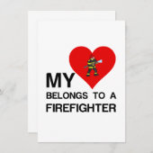 私のハートは消防士だ サンキューカード (正面/裏面)