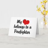私のハートは消防士に属します カード (黄色い花)