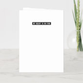 私のハートは火の勇気付けられる詩になっている 箔グリーティングカード (裏面)