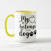 私のハートは犬のものだ マグカップ (左)