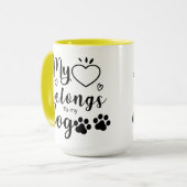 私のハートは犬のものだ マグカップ (正面左)