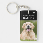 私のハートは犬のペットの写真に属している キーホルダー (正面)