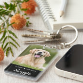 私のハートは犬のペットパーソナライズされたの写真だ キーホルダー (正面右)