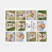 私のハートは犬の恋人11ペットフォトコラージュに属している フリースブランケット (正面(横))