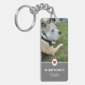 私のハートは犬の2枚の写真に属している キーホルダー (正面左)